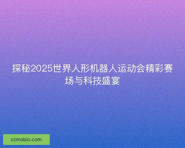 探秘2025世界人形机器人运动会精彩赛场与科技盛宴